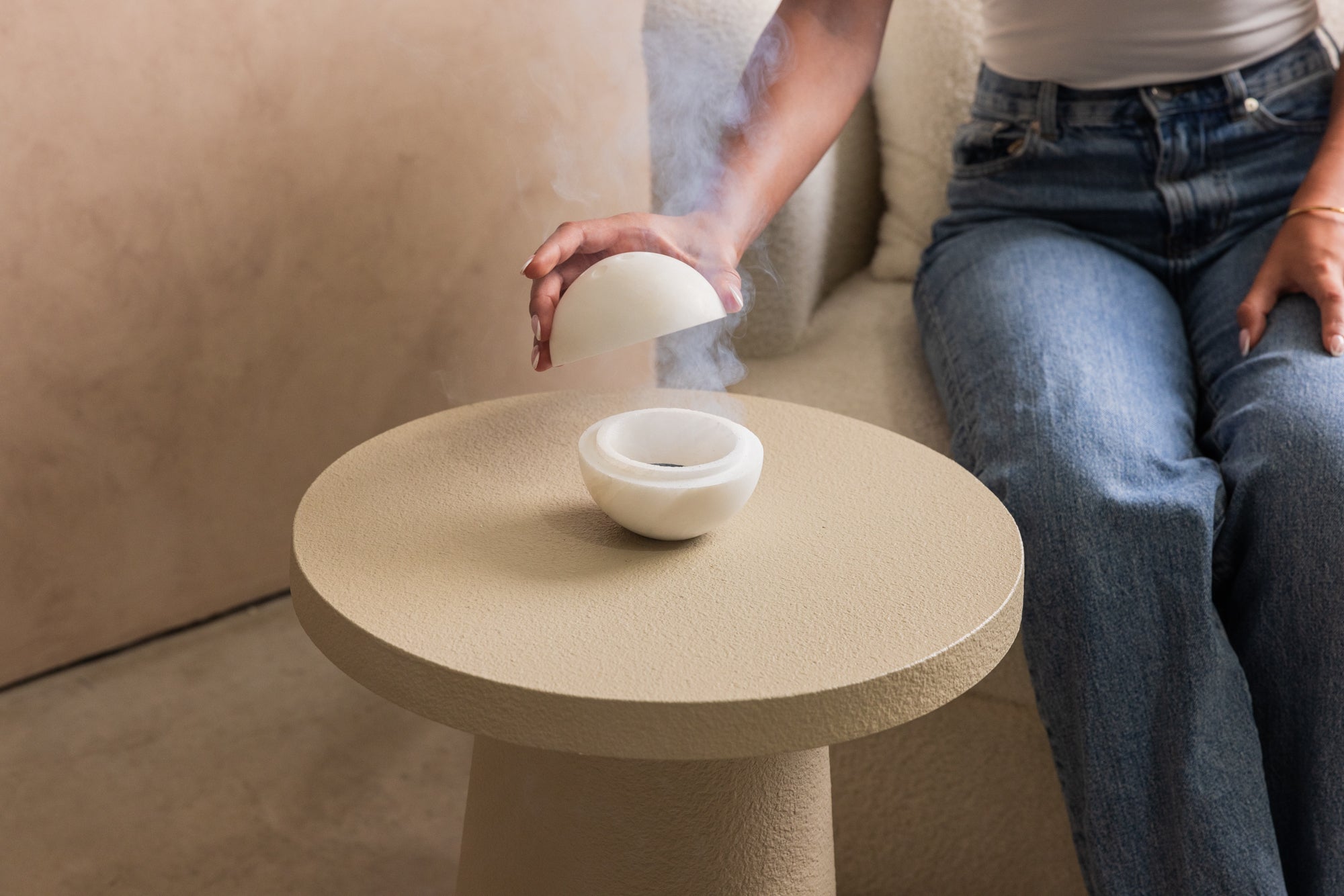 Ivory - Marble Incense Sphere
