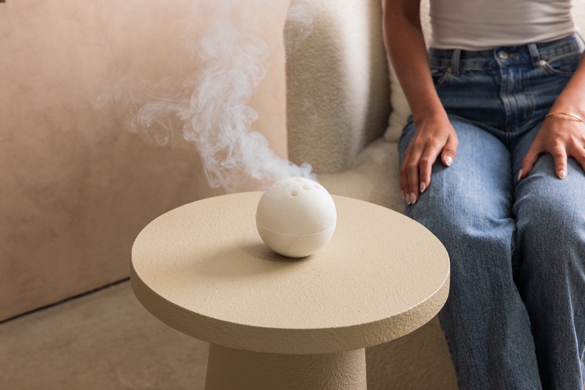 Ivory - Marble Incense Sphere
