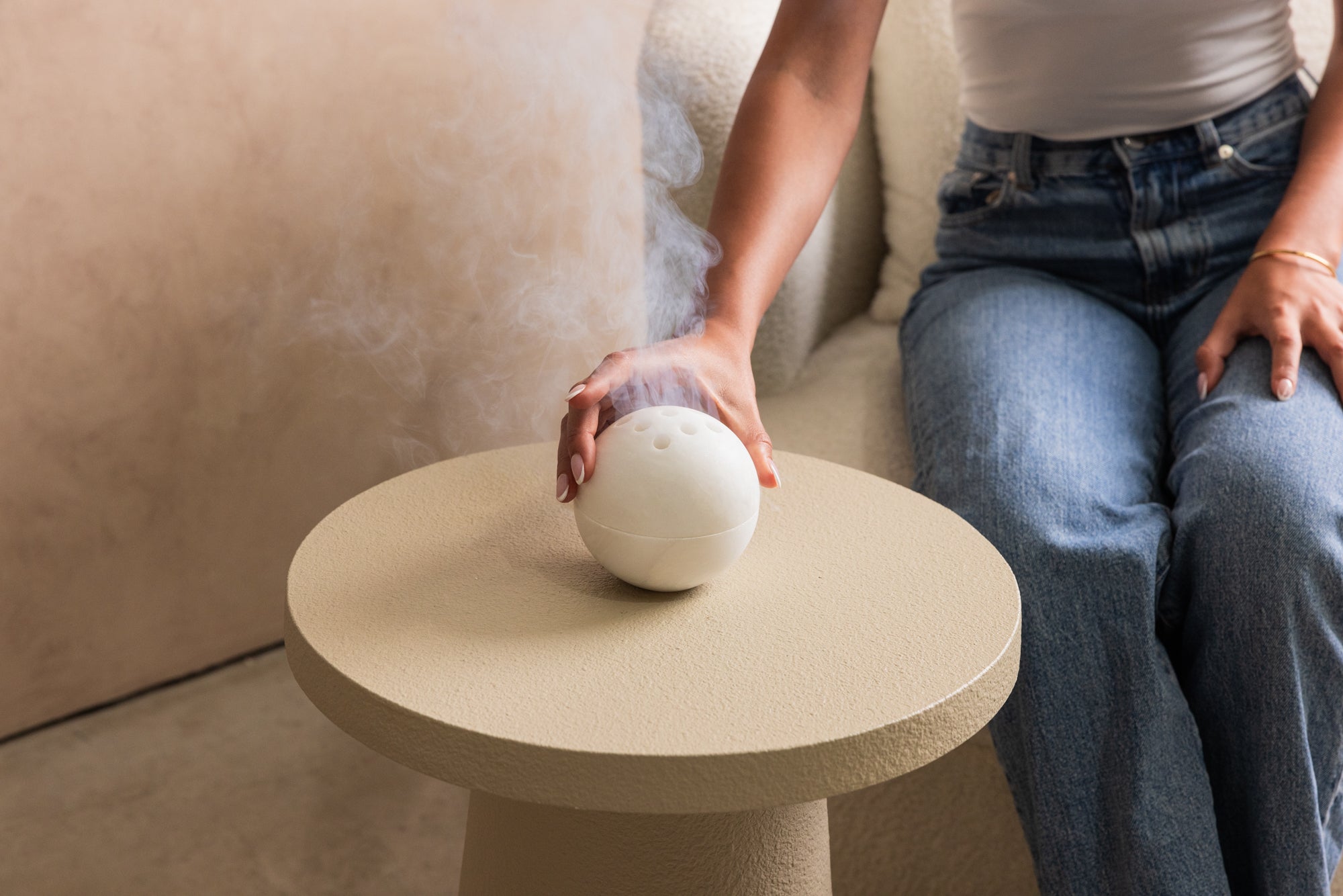 Ivory - Marble Incense Sphere